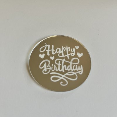 Mini Silver “Happy Birthday” Topper 