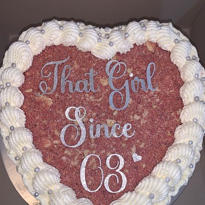 Strawberry Crunch Heart Cake