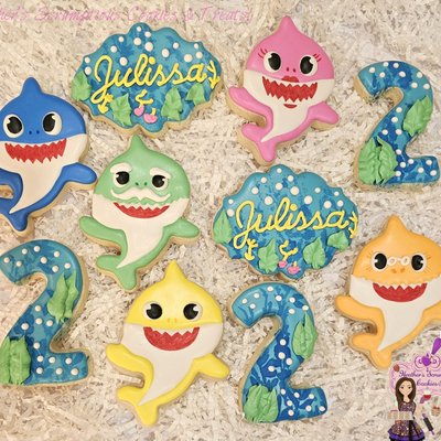 Baby Shark Birthday Sugar Cookies