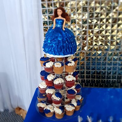 Barbie  Doll Cake  And Matching Cupcakes 