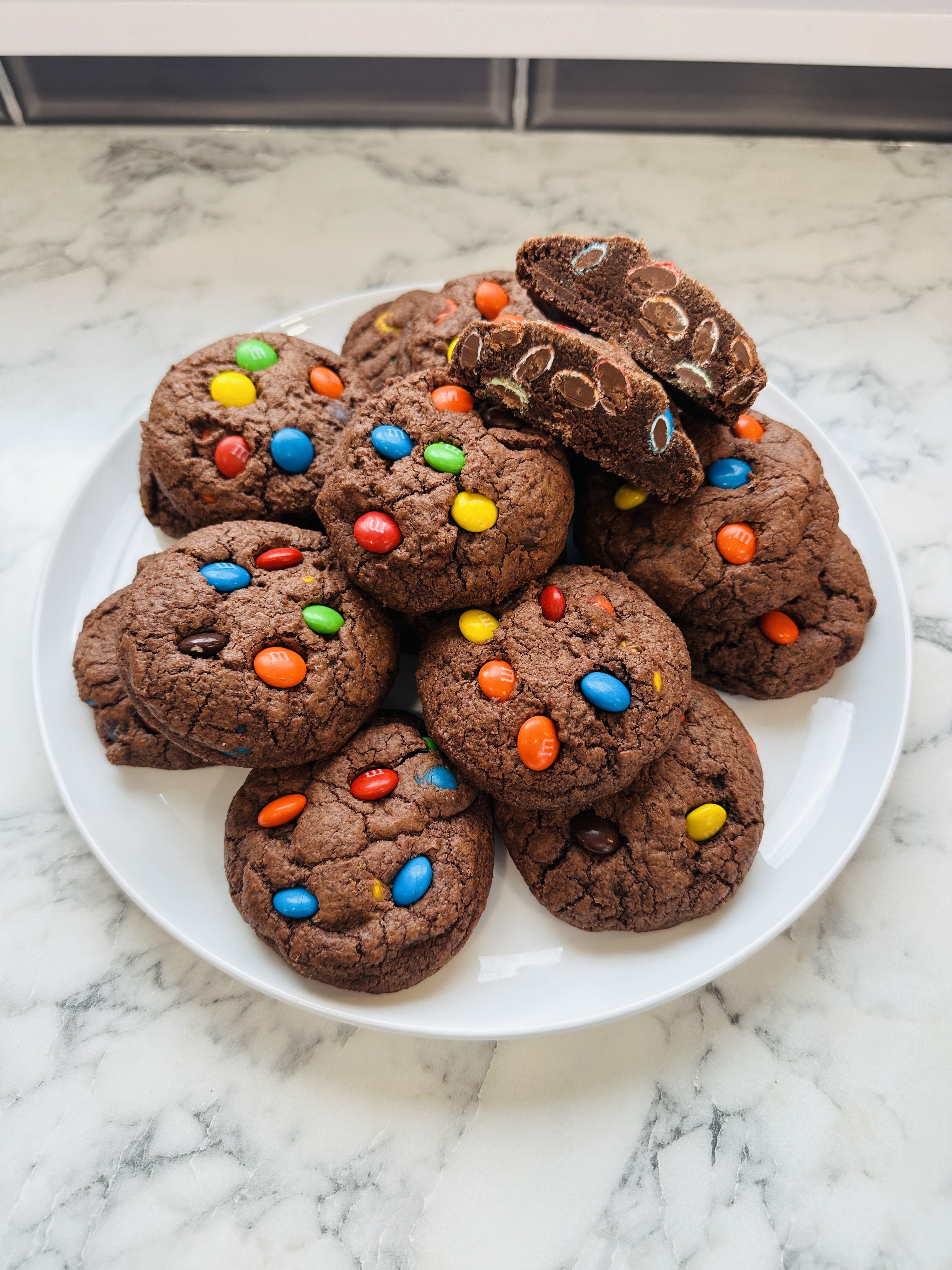 Soft Chocolate M&M Cookies