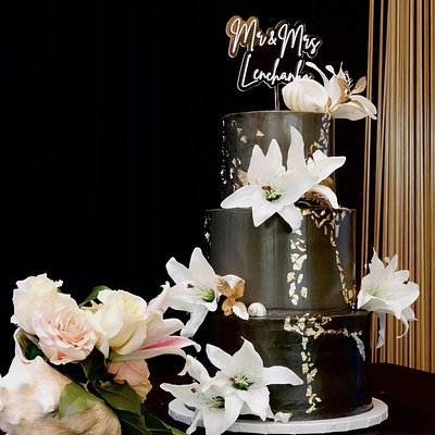 3-Tier round cake 6", 8", & 10" (78-90ppl)