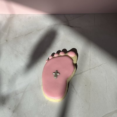 Baby Footprint Royal Icing Custom Cookie