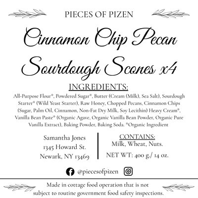 Cinnamon Chip Pecan Scones x4