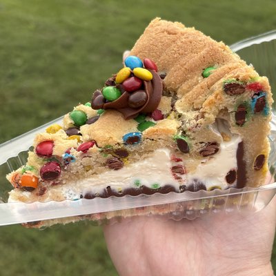 Rainbow Candy Cookie Pie Slice