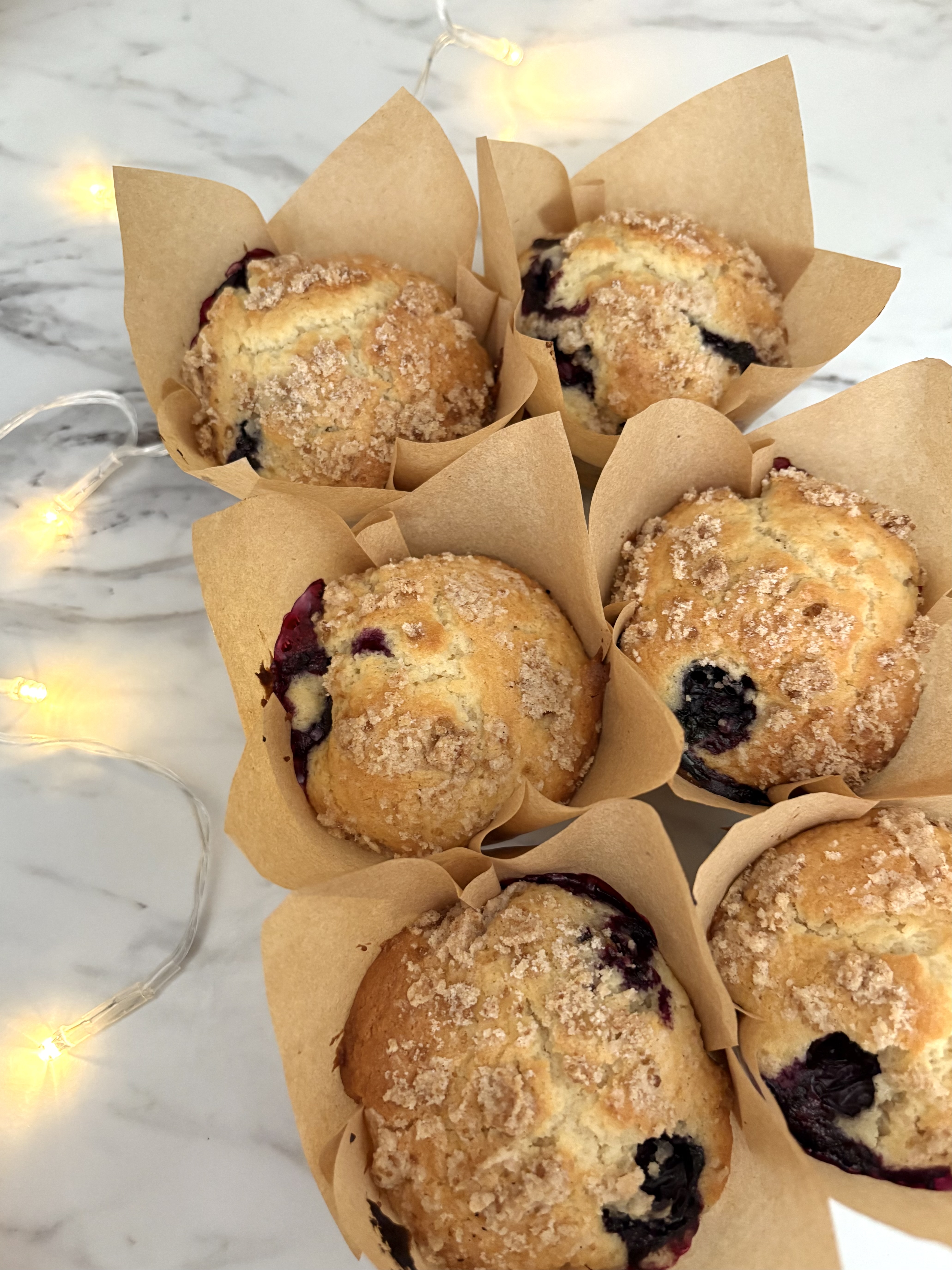 Blueberry Sourdough Muffins With Crumb Topping - Dozen