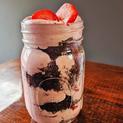Chocolate Strawberry Cheesecake Jars