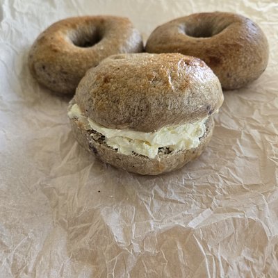 Blueberry Sourdough Bagels 