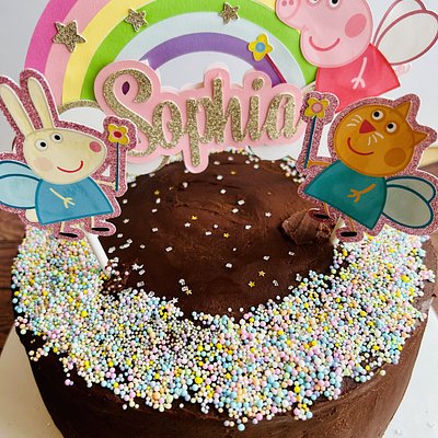 Birthday Cake With Personalized Topper 