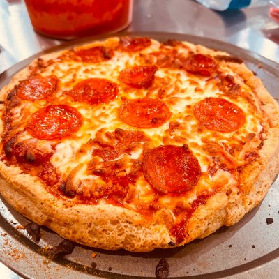Deep Dish Focaccia Pepperoni Pizza 
