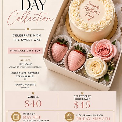 Mother’s Day 4-Inch Mini Cake Gift Box (Strawberry Shortcake)