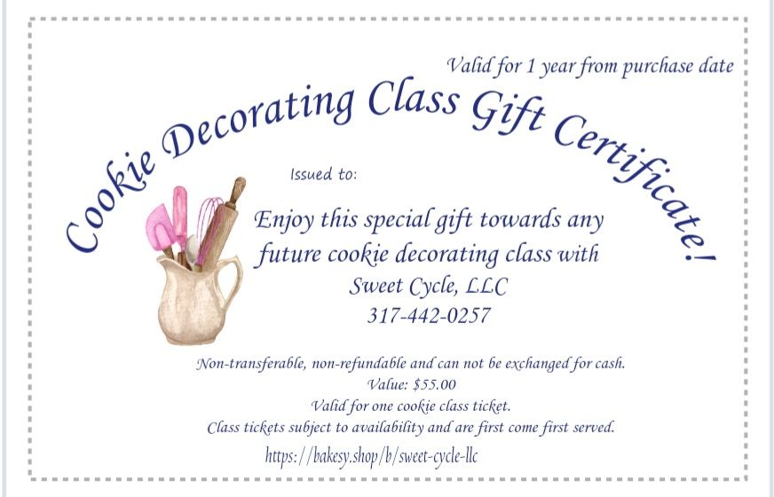 Cookie Decorating Class Gift Certificate 