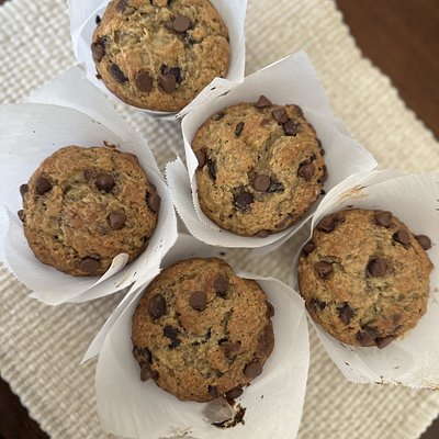  Banana Chocolate chip Muffins 6 Pack