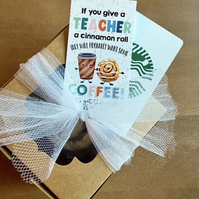 Single Cinnamon Roll w/ Starbucks Card 