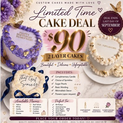 $90 CAKE DEAL