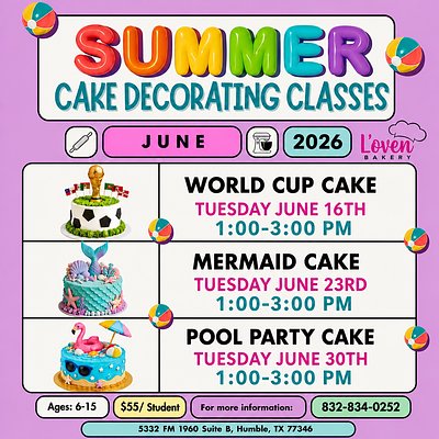  Summer 2026 Cake Class