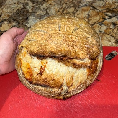 Garlic Herb And Cheese Sourdough loaf 
