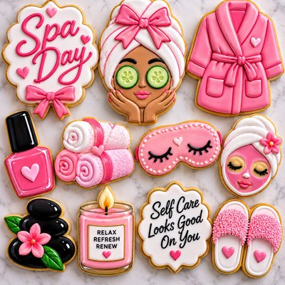 Relax, Spa Day Cookies Sugar Cookie 