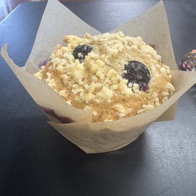 Single Blueberry Crumb Muffin