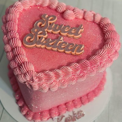 Glitter 8” Heart Cake 