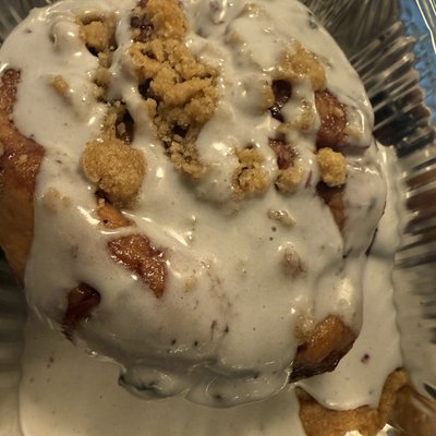 Two Blueberry Cobbler Cinnamon Rolls