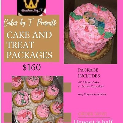 8" Cake And Cupcake Package 
