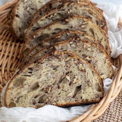 Maple & Pecan Sourdough Boule (Sliced) 
