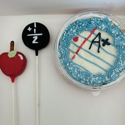 Two Cake Pops And One 4” Cookie Cake 