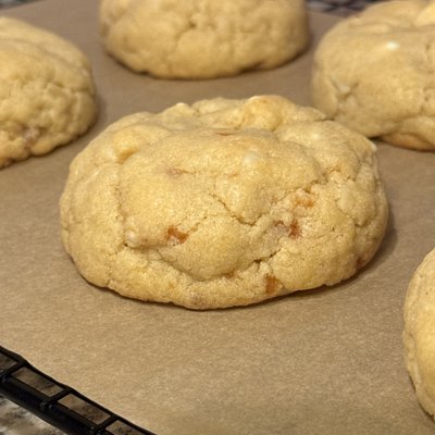  One Dozen White Chocolate Macadamia Nut Cookies With A Hint Of Caramel 