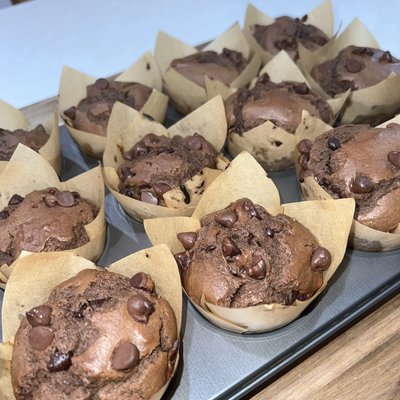 Dozen Double Chocolate Chip Sourdough Muffins
