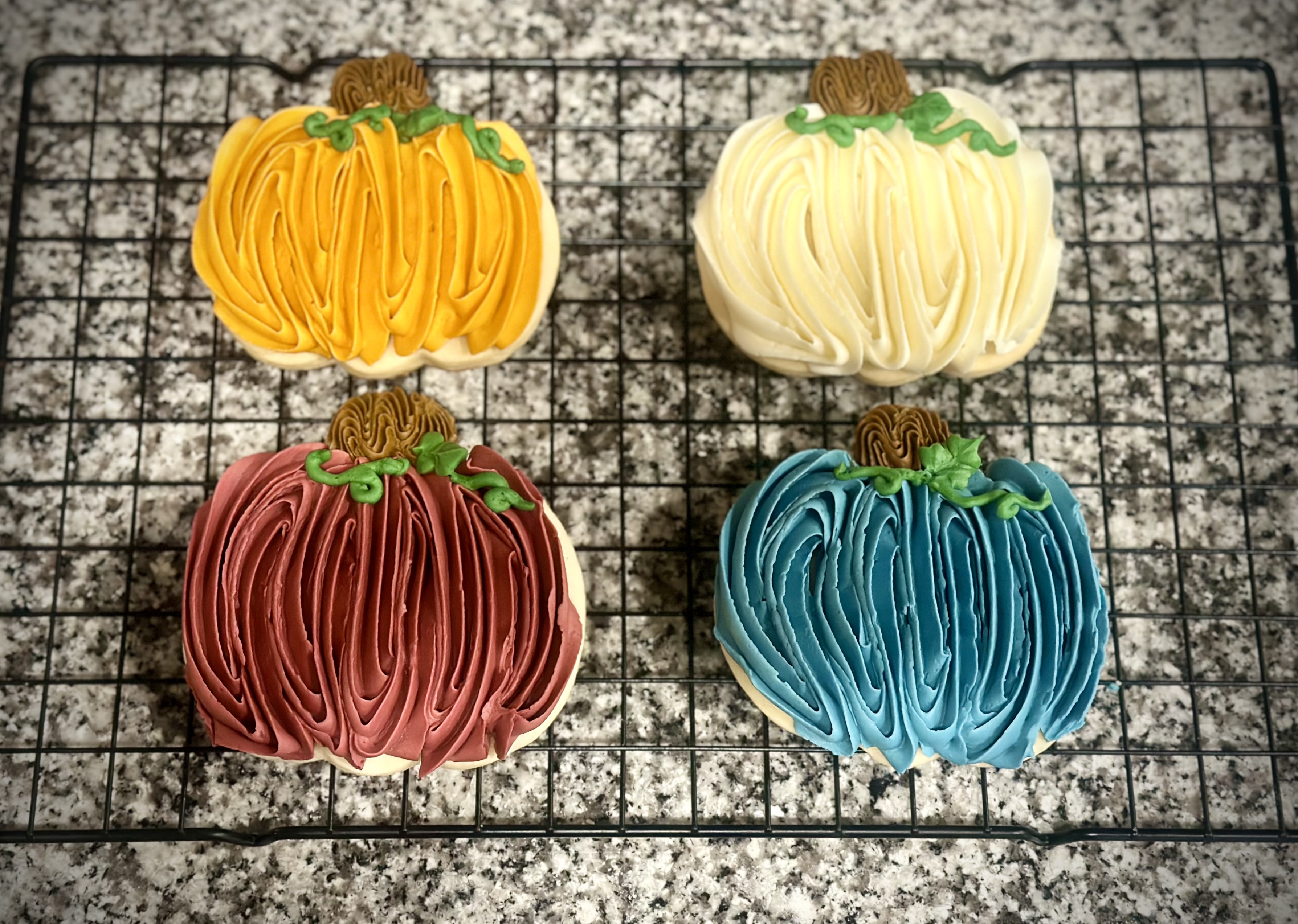 Pumpkin Shaped Sugar Cookies With Vanilla Buttercream