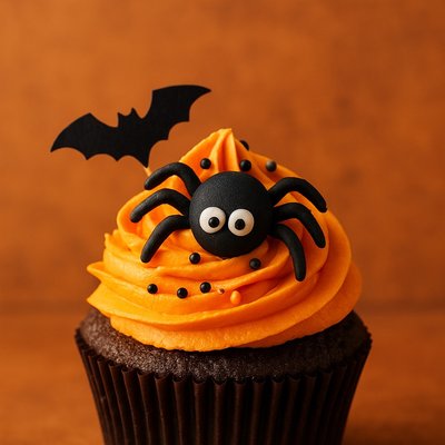 Spooky Orange Cupcakes 