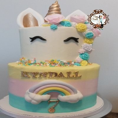 2 Tiered Cake Serving Approx 25-30 Butter Cream With Fondant Decor