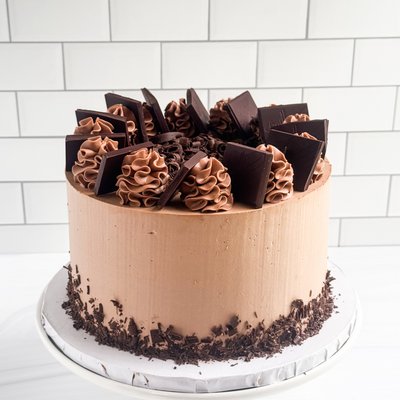 8” Double Chocolate Cake (Serves 20-24)