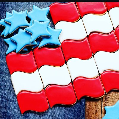 American Flag cookie Display