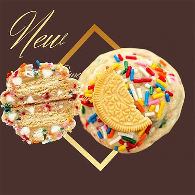 Best vanilla birthday cookie stuffed with frosting