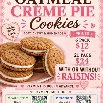 Oatmeal Crème Pie Cookies 
