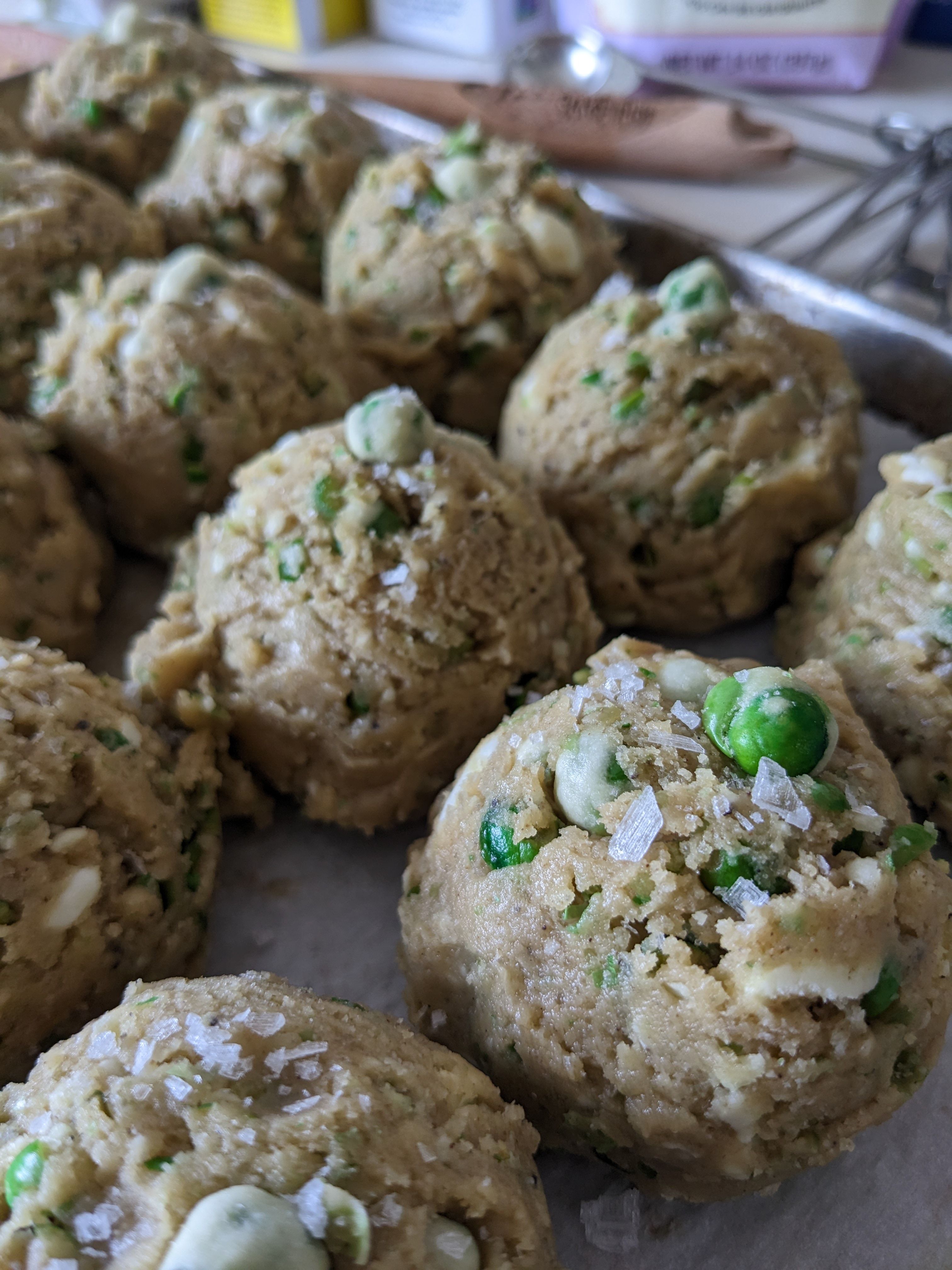 Brown Butter Wasabi White Chocolate Chip Cookies