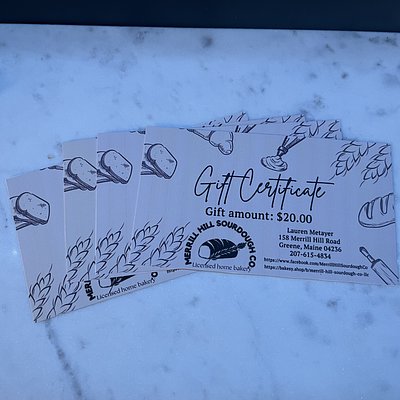 Gift certificate 