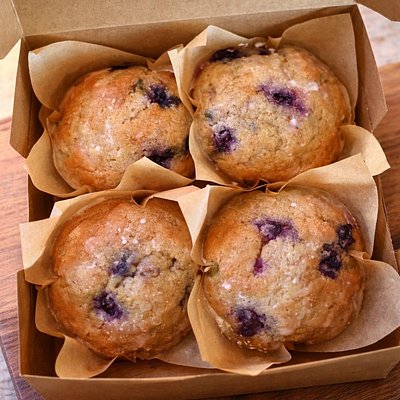 Blueberry Lemon Glaze Muffins - 4 Pack