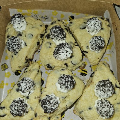 Chocolate Chip Scone With Almond Buttercream