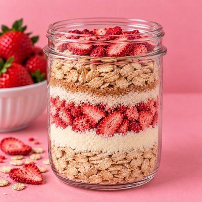 Strawberry Shortcake Oatmeal Jar 
