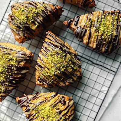 Irish Pistachio & Chocolate Sourdough Scones - (3)