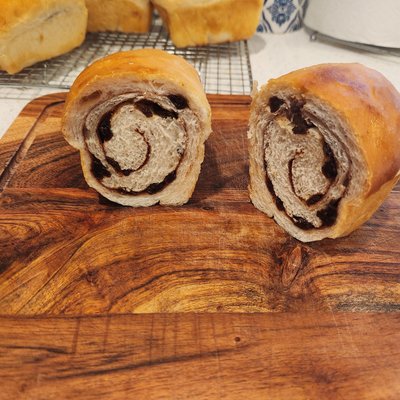 Mini Sourdough Cinnamon Sugar Raisin Bread