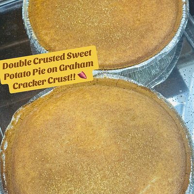 9 Oz Double Crusted Sweet Potato Pie On Graham Cracker Crust