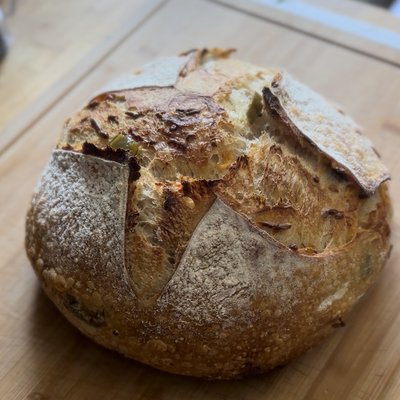 Cheddar Jalapeño Sourdough Boule