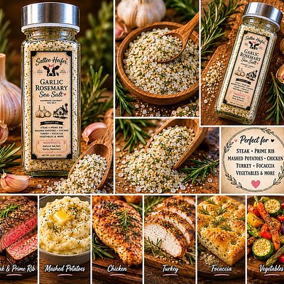 Garlic Rosemary Sea Salt - 4 oz