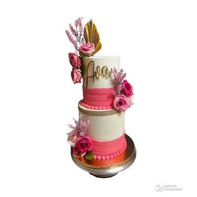 Custom tier Cake 5” X 8” Servings 40