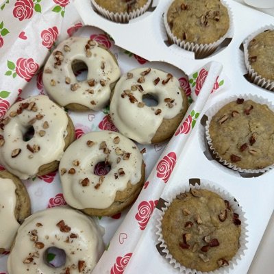 Banana Nut Breakfast Box - GF/V (1/2 Dozen Muffins & 1/2 Dozen Baked Donuts)