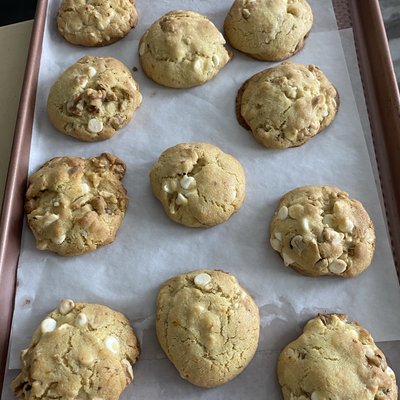 Orange Cookie white chocolate. With Or Without Walnuts